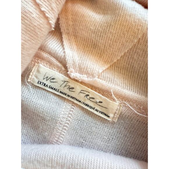 We The Free Cozy Time Light Pink Funnel Neck Pullover Sweatshirt XS Relaxed - Picture 3 of 9